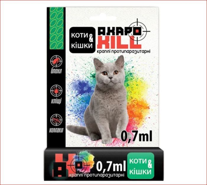 АкароКил Капли для котов 0,7 мл Укрз-ч ц