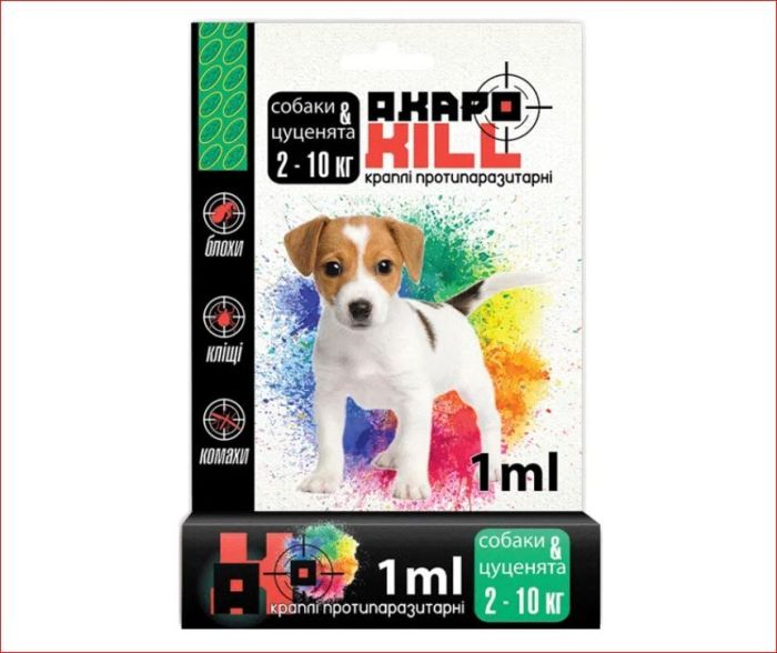 АкароКил Капли для собак 2-10 кг амп Укрз-ч ц