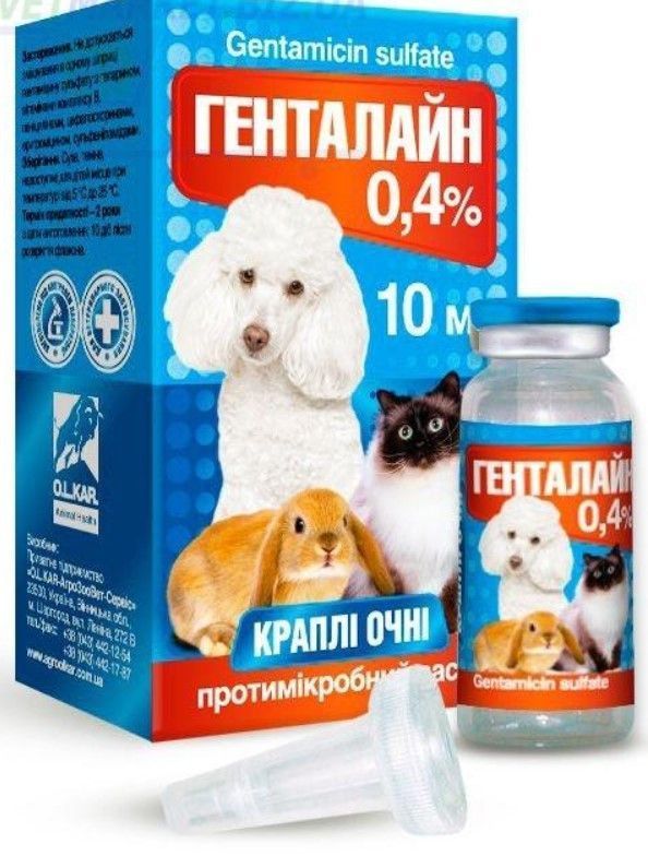 Генталайн 0,4% глазные капли 10 мл Олкар