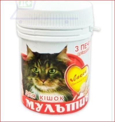 Лакки Мультивит с печенкой для кошек 90