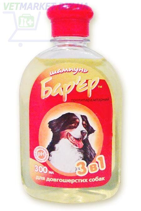 Описание товара Шампунь Барьер 3 в 1 для длинношерстных собак 300 мл ц